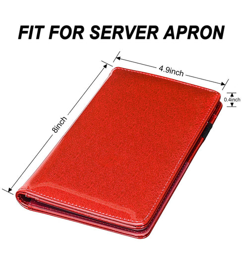 Server Books for Waitress - Glitter Leather Waiter Book Server Wallet with Zipper Pocket, Cute Waitress Book&Waitstaff