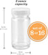 2 oz, (16 pack) Juice Shot Bottles with Caps - Wide Mouth for Juicing, Beverage Storage, Liquids, Clear Small Glass