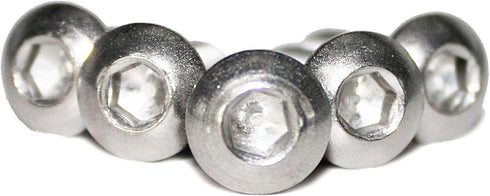 25PCS M8-1.25 x 16mm Button Head Socket Cap Screws - Stainless Steel 18-8, Full Thread, Allen Socket Drive, Plastic Box