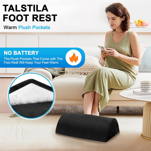 Foot Rest for Under Desk at Work, Footrest with Warm Plush Feet Pocket, Ergonomic Foam Footrest, Under Desk Footrest, for Office Desk & Office Chair - Back & Leg Pain Relief…
