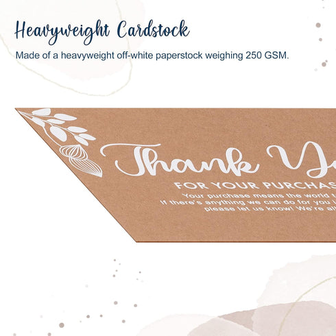 MATICAN 50-Pack Thank You For Your Order Cards, Kraft, 4 x 6 Inches, Postcard Size