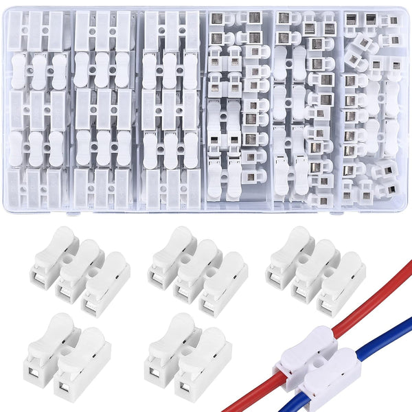 65 Pcs Spring Wire Connectors, Spring Clamp Terminal Cable Clamp Connector for Wiring Terminal
