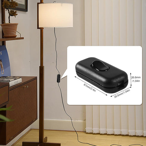 4PCS Inline Cord Switch On/Off for Appliance or Bedroom Table Lamp, in Black