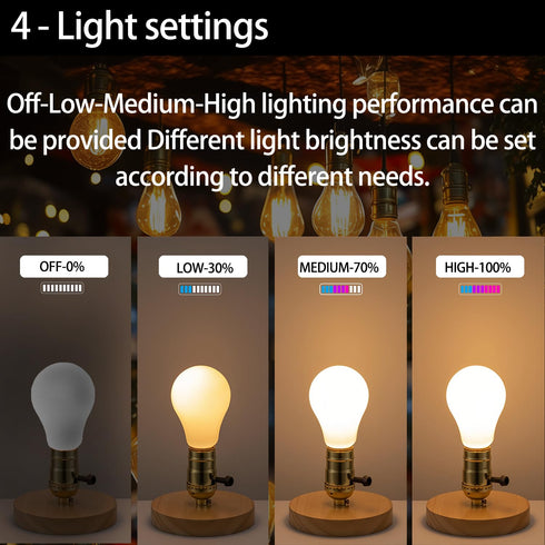 4-Stage E26 Settings, 10ft Lamp Holder Replacement Kit, Threaded Base, Turn Knob for Strong/Medium/Weak/Off Light