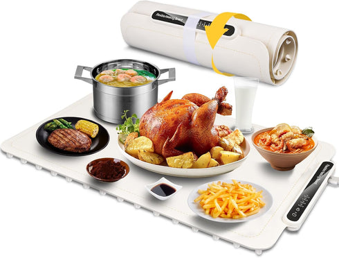 Qimh Food Warming Mat, Silicone Food Warmer for Parties Buffet, Full Surface
