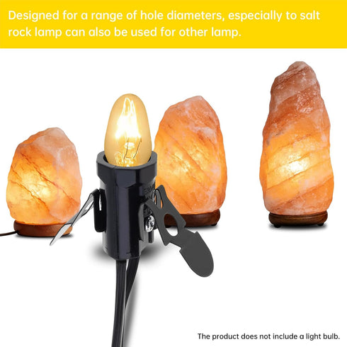 RTNLIT E12 Bulb 4.9 Salt Lamp Cord Replacement, Night Light Cord with Light Socket Rotary Switch Plug for Christmas