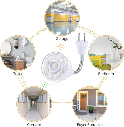 3 Pack Yahenda Motion Activated LED Night Light Plug in Smart Dusk Dawn Sensor Light PIR Infrared Sensor Motion