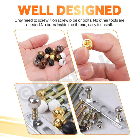 Rustark 70Pcs 7 M5 Colors Cap Nut Assortment Kit Ceiling Lamp Screw Nut Lamp Shade Screw Caps Lamp Knob Nuts Ceiling