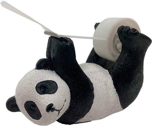Panda Style Desktop Tape Dispenser with Steel Teeth Cutter, Velveted Cloth Bottom Tape Holder for Office Home