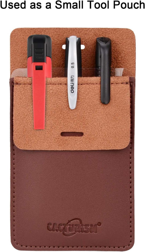Cacturism Pocket Protector, 4 Pack Premium PU Leather Organizer - Men Women Pen Holder Pouch for Shirts, Lab Coats,