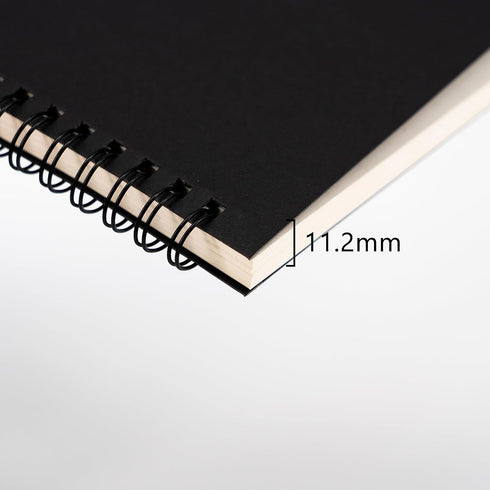 DSTELIN 9 inch x 6 inch Blank Spiral Notebook, Soft Cover, 160 Pages / 80 Sheets, Black Sketch Book