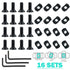16 Pack M5 T-Nut Screw Replacement Sets with Thread Locking Screws, Wrench, and Nuts for Standard Rail Systems