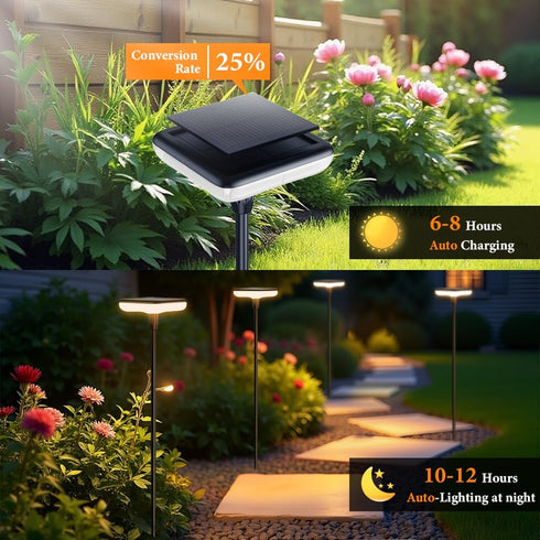 ifofo 4 Pack 30" Ip65 12H Solar Garden Lights Outdoor Tall Solar Pathway Lights Waterproof for Outside Up to Bright