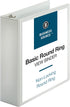 Business Source 09959 View Binder with 2 Inside Pockets, 3-Inch Capacity, White