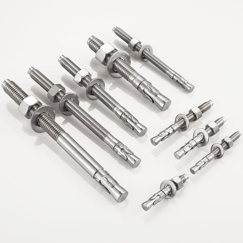 30 PCS 5/16 x 3" Standard Fasteners, Heavy-Duty 304 Stainless Steel Wedge Anchors for Cement and Concrete