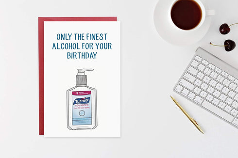 Gonzey Alcohol Quarantine Card, Social Distancing Cards, Funny Birthday Card for Him, Her, Friend
