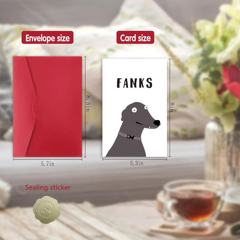 FSSDAS Funny Dog Thank You Card for Men Women, Cute Thank You Gifts Cards for Teacher Boss with Envelope, Sweet