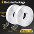 KUSUFEFI Heavy Duty Double Sided Adhesive Tape, 2 Rolls Total 20FT, Clear Removable Poster Tape for Home and Office