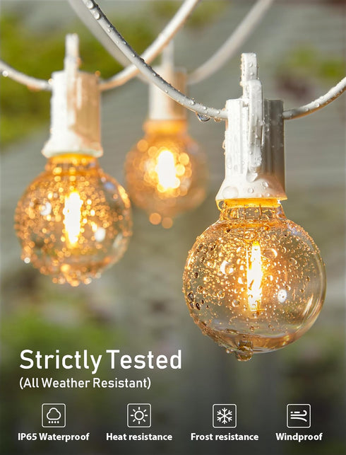 29 G40 Bulbs, Commercial Brightown Feet LED Outdoor String Lights with Shatterproof Edison Connectable and Weatherproof