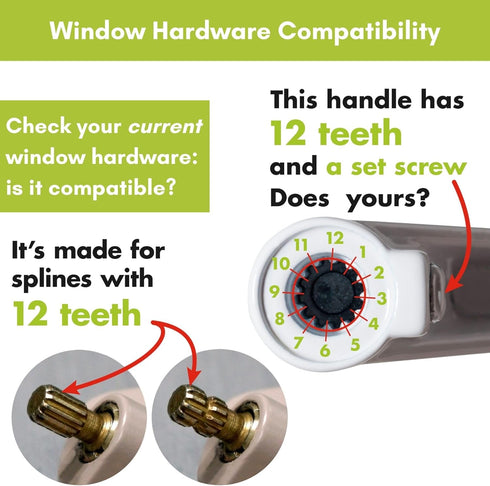 Ideal Security Window Crank Handle, 11/32 Spline, 2-Pack