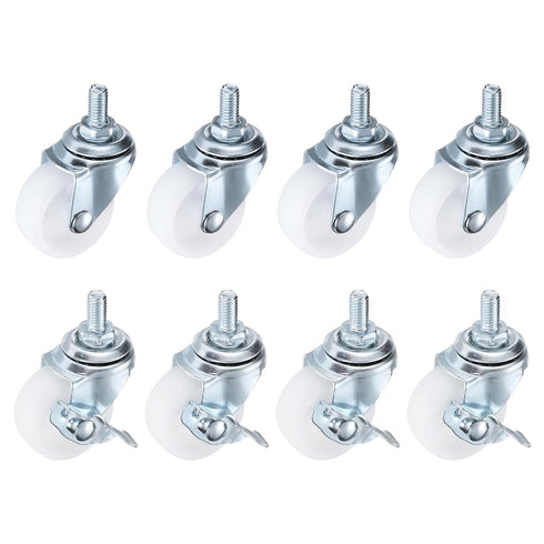 PATIKIL 1.5 Inch Stem Casters Wheels, Wire Shelf Caster M8 Threaded Swivel