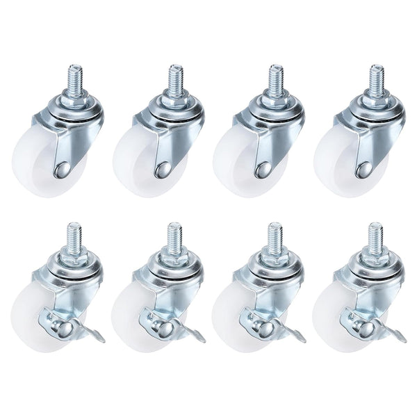 PATIKIL 1.5 Inch Stem Casters Wheels, Wire Shelf Caster M8 Threaded Swivel