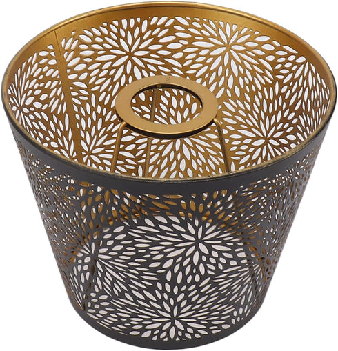 LICAEVEY E26 E27 Bulb 15 13 19 cm, Hollow Carved Metal Lamp Shade, Base Compatible, Detachable Cylindrical Hollow Out