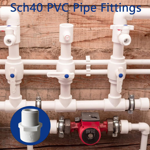 10Pcs PVC Male Adapter Pipe Fitting, 1 inch NPT Male Thread Connector for Plumbing Water Line