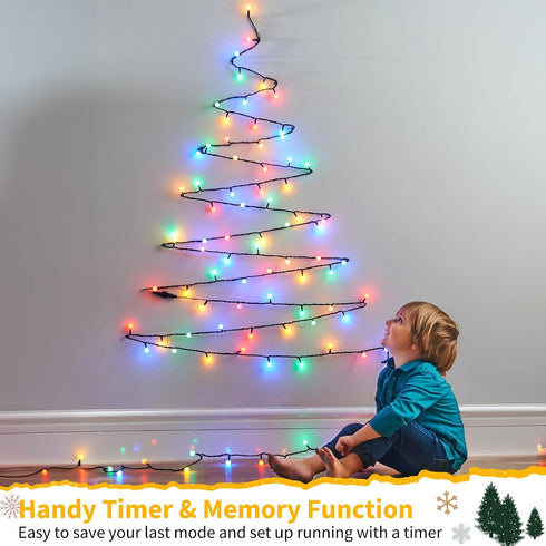 66ft 200 Dimmable Brizled LED Color Changing String Lights, Warm White & Colored Christmas Lights, Berry String Lights