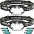Lsnisni 9 LED Headlamp 2 Pack, 2000 Lumen Super Bright Head Lamp with 6 Modes, IPX5 Waterproof, Lightweight Head