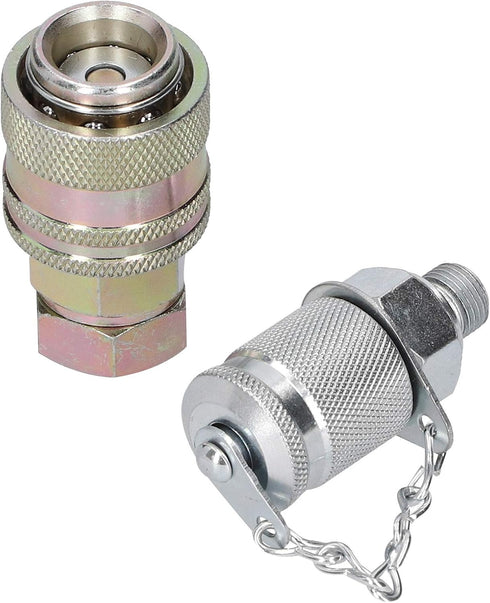 G1/8 Quick Coupling Connector Male Female Threaded Link for Hydraulic Pressure Test Point Adapter Set