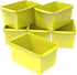 Storex Extra-Large Book Bin, Interlocking Plastic Organizer for Home, Office, Classroom, Yellow, 6-Pack (71132U06C)