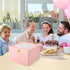 12Pcs Bakery Boxes 12x12x8 Inches Tall with Window - Large Pink Disposable Tier Cake Containers for Pastries, Cookies,