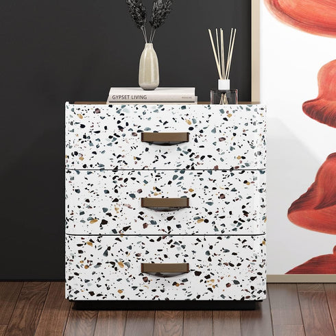 Terrazzo Granite Contact Paper, Waterproof Self Adhesive Marble Wallpaper for Decorative Kitchen Countertops