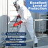 ETERNA Hazmat Suits, Disposable Protective Coverall with Hood, Zipper, Elastic Wrists, Shoe Covers for Men & Women