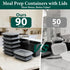 90 Pack 28 oz FUHITIM Disposable Containers with Lids, Meal Prep ContainersSturdy Leakproof & Food Safe, Microwave