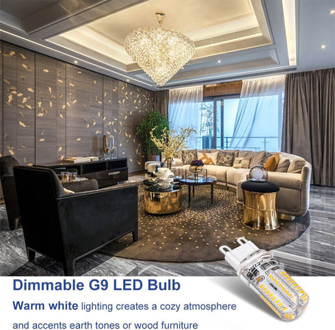 YGS-Tech G9 LED Bulb Dimmable, 4W (35W Halogen Equivalent), 3000K Warm White, G9 Base Bulb, 6-Pack