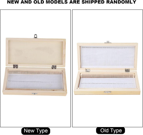 Biology Glass Prepared Microscope Slides with Wooden Storage Box Case