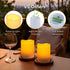 3"x4", Set 2 Homemory Solar Candles Outdoor Waterproof, Rechargeable Candles, Solar Powered Flameless Candles