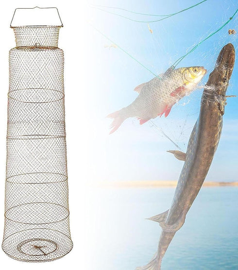predolo 1.3m 40cm ing Net Cage ing Basket Versatile Catcher Portable for Lobsters Equipment, Length Dia