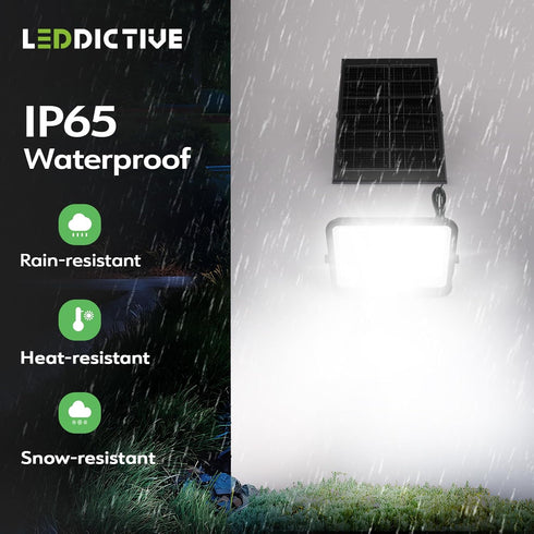 7000K, 3500LM 3 IP65 16.4 Leddictive LED Solar Lights Outdoor Solar Powered Flood Lights with Modes, Dusk to Dawn