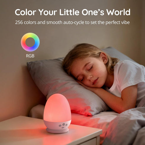 Dimming, Harmless, JolyWell Night Light for Kids, Baby Night Light with Sound Machine, RGB Egg Night Light for Nursery