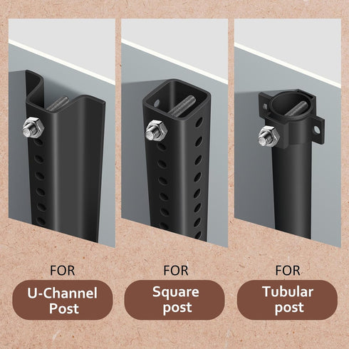 16 Pcs 304 Stainless Steel U Channel Sign Post Attachment Kit - Mounting Hardware for Road Sign Accessories