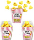 Pencil Top Erasers 36 Pack, Popcorn Pencil Erasers Toppers for Kids, Cute Fun Novelty Food Erasers for School Supplies
