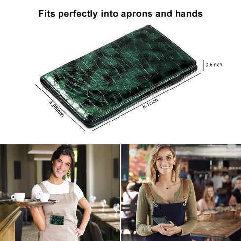 EcoVision Server Books for Waitress,Leather Waiter Book with Zipper Pocket, Server Booklet Restaurant Waitstaff