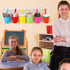 Fullhawl 6 Pcs Pencil Holder Crayon Organizer for Classroom Metal Iron Wall Crayon Organizer Hanging Art Storage