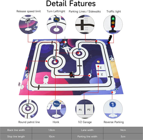 Yahboom 2m*1.5m AI Vision Autonomous Driving Sandbox Map Tracking Unmanned Robot Car Model Training with Traffic Light