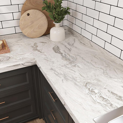 Matte Beige/Silver Marble Contact Paper, Textured Beige Granite Peel and Stick Wallpaper for Waterproof Kitchen Table
