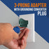 3-Prong to 2-Prong Grounding Adapter Plug, 2 Piece for Wall Outlets, Converters for Outlets, Electrical, Household,