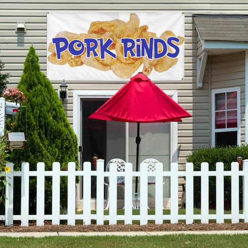 Fastasticdeals 4 Grommets 24x48Inches Vinyl Banner Multiple Sizes Pork Rinds Outdoor Advertising Printing G Restaurant